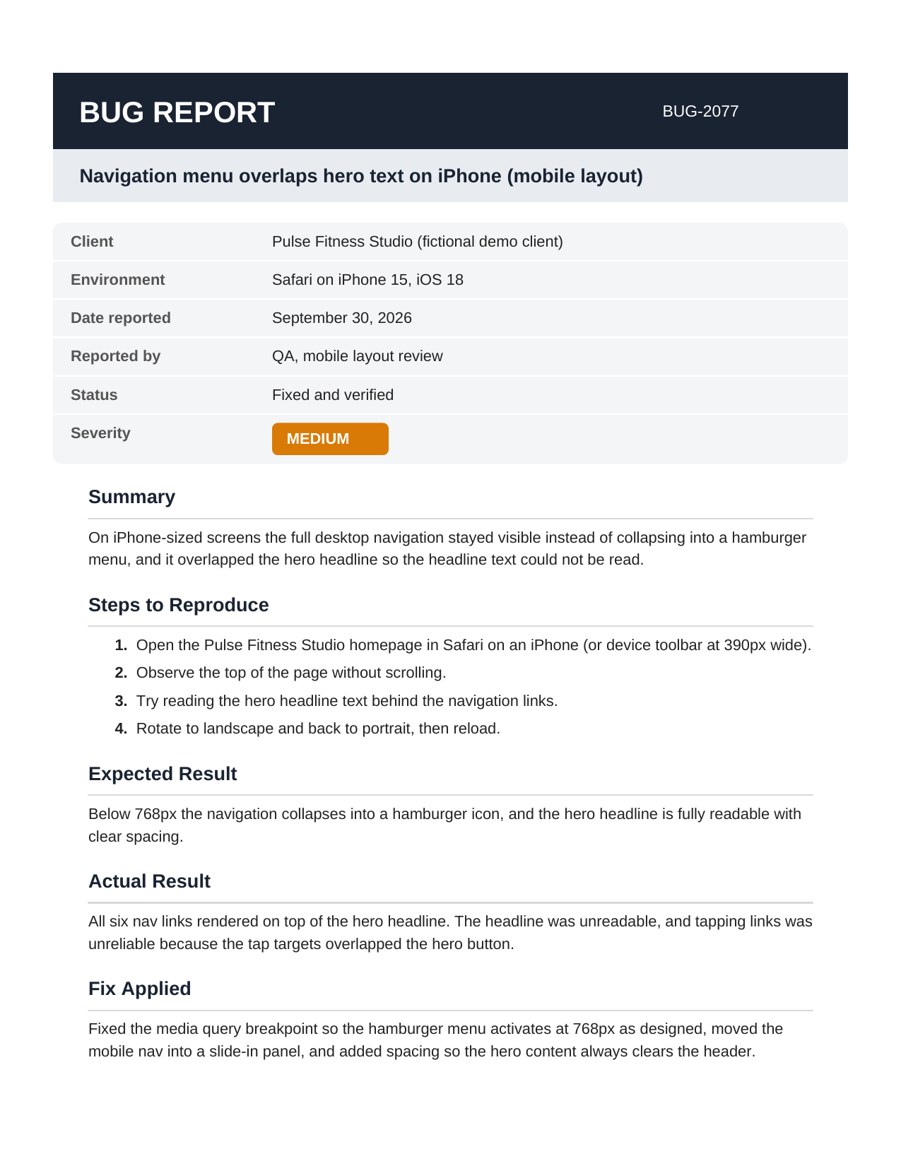 Bug report BUG-2077