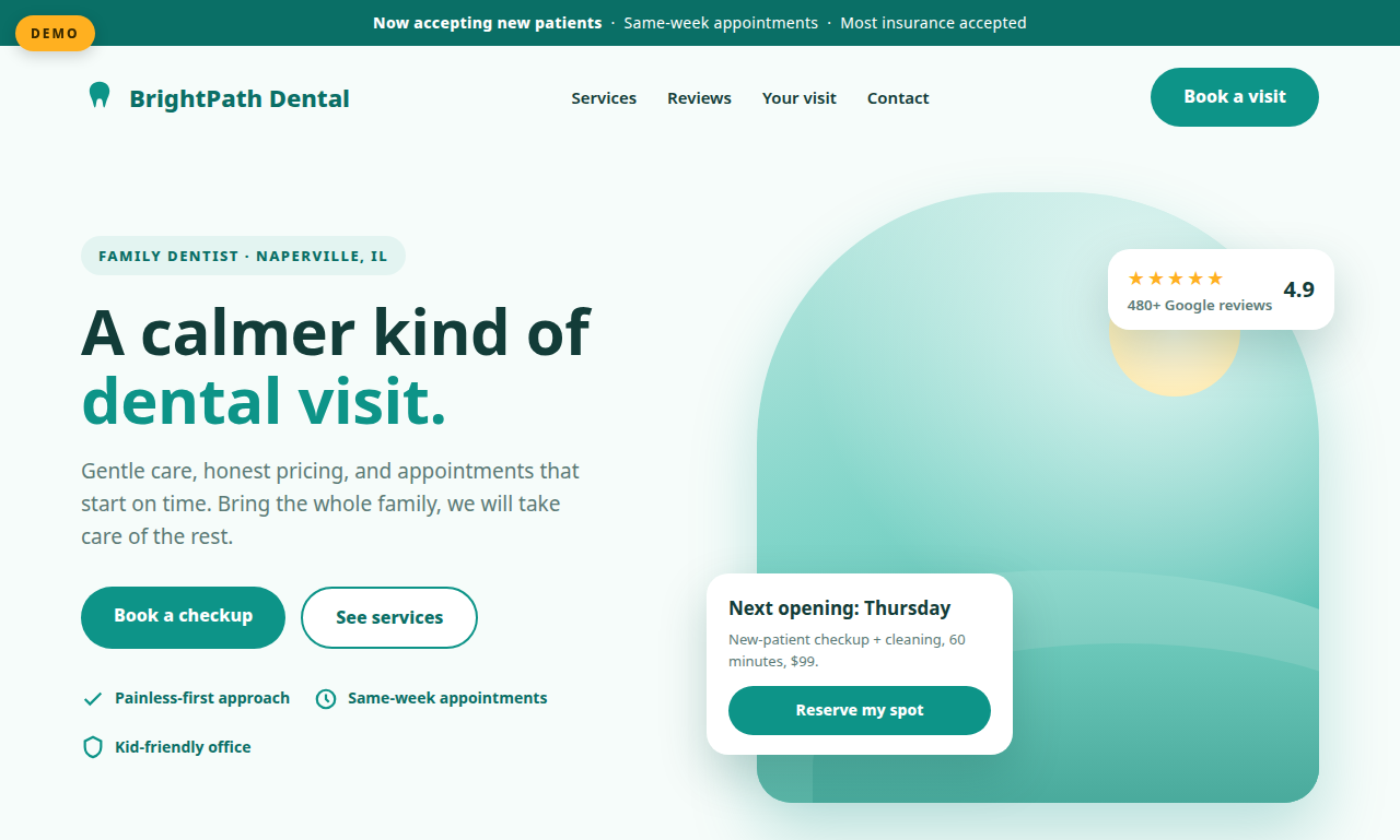 BrightPath Dental demo site