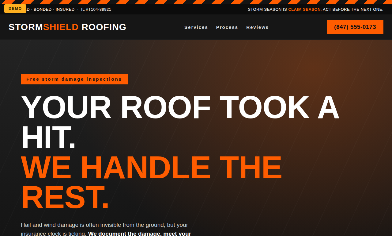 StormShield Roofing demo site